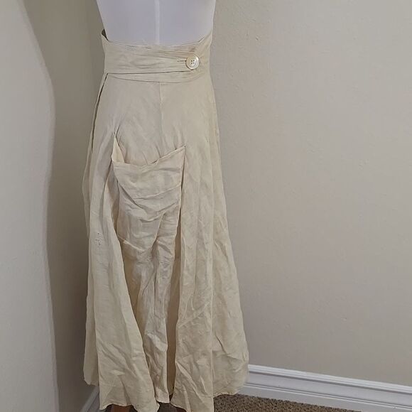 BULGARA Vintage LINEN 100% LINEN,  LAGENLOOK Women's Skirt  38, XS - Picture 3 of 9